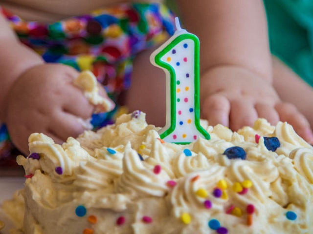 primo compleanno torta verde